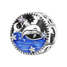 CYCUFF 1件镀银海洋生物吊坠，包含海豚、鲸鱼和海星图案，适合DIY手链、项链等饰品制作，是生日或女士礼物的绝佳选择。 - 彩色 - 查看 17