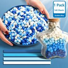 540张渐变色星形折纸条，星形折叠专用纸，幸运星五角星手工DIY，浪漫惊喜，可爱折叠星形纸条 - 彩色 - 查看 14