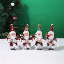 Adorno navideño de Papá Noel de 18 cm con regalos, colgante para árbol de Navidad, peluche de tela, decoración navideña, adornos navideños, Papá Noel, decoración colgante, alegría navideña, decoración festiva, multicolor, plástico, espíritu navideño - Multicolor - Ver 5