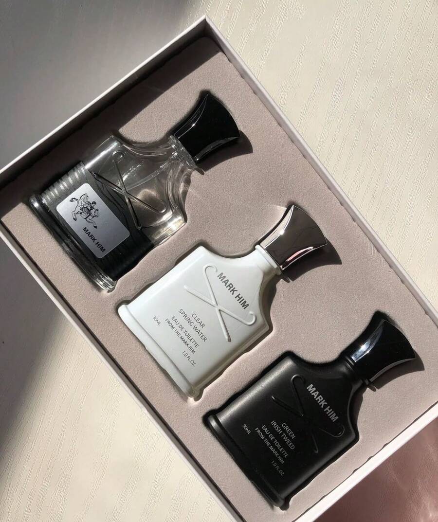Perfume de hombre Set de 3 EDT para Hombres Mark Him (30ml Cada Uno) Perfume feromonas | Aromas Diversos: Bergamota, Sándalo, Frescos y Herbales | Botellas con Estilo Vintage Elegante y Único | Ideal para Regalos Especiales (Cumpleaños/Navidad/Aniversario) y Cualquier Ocasión | Fragancias que Elevan el Estilo y la Confianza Masculina Quick Ship - Fresco - Ver 1