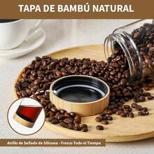 Frascos de Vidrio con Tapa, Set de 4 Frascos Hermticos de Vidrio para Alimentos, Recipientes de Avena con Tapas de Bamb, Frascos con Tapa De Bamb para Cocina y Despensa 10 Onzas - 10 Onzas - Ver 4