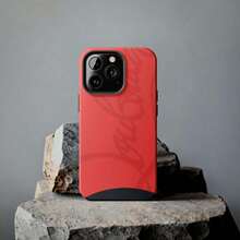 1 Pcs Cursive Red Script Phone Case, Suitable For 17 Pro Max/17 Air/ 16 Pro MAX/15 Pro Max/14 Pro/13 Pro/12/11, Personalized Phone Case For Men And Women,They Are Excellent Gifts For Girlfriends, Boyfriends And Family Members For Christmas And Halloween. - 黑色 - 查看 2