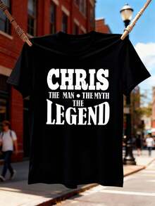 Chris Legend Autumn Graphic Tee, Street Hip-Hop, Breathable, Unique Graphic Print - Black - View 2
