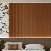 Yutianli PVC Slat Wall Panel Peel And Stick 236"X 15.7" Faux Wood Slat Panel Artificial Oak Wood Grain Self-Adhesive Soundproof 3D Wall Panel For Walls And Ceilings - 236吋 x 15.7吋 + 胡桃木 - 查看 3