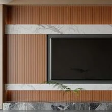 Yutianli PVC Slat Wall Panel Peel And Stick 236"X 15.7" Faux Wood Slat Panel Artificial Oak Wood Grain Self-Adhesive Soundproof 3D Wall Panel For Walls And Ceilings - 236吋 x 15.7吋 + 胡桃木 - 查看 5