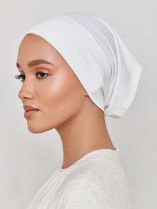 1 件女士粘胶纯色头巾，柔软宽边头巾，多功能防晒披肩，日常使用头带，适合 Abaya 配饰女士面纱 - 寬邊頭巾 - 查看 59