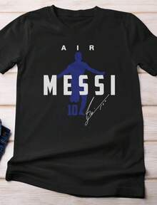 Air Messi Argentina GOAT #10 Shirt, Soccer Graphic Tee Iconic Celeion Legend Argen - 黑色 - 查看 1