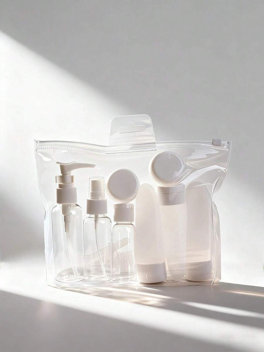 11pcs Travel Bottle Set, Plastic Bottles For Lotion, Toner, Shampoo, Spray Mist