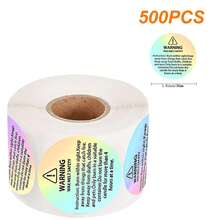 1 cuộn 500 nhãn cảnh báo nến, nhãn dán nhãn an toàn nến tròn 38mm/1,5 inch, 3 màu tùy chọn, dùng để làm nến, lọ đựng nến tự làm - Nhiều màu - Xem 16