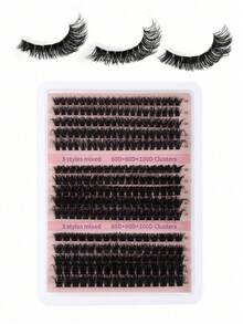 270Pcs Individual Lash Clusters High Capacity 60D+80D+100D D Curl 10-18mm DIY Lash Clusters Natural Look&Extra Thick&Wispy&Ultra Soft&Super Light Reusable Individual Segmented False Eyelashes Eyelash Extension Kit With Makeup Tools Bond And Seal&Lash Tweezers For Self Use At Home Or On-The-Go For Daily Life&Wedding&Dating&Party&Music Festival&Halloween - màu đen - Xem 6