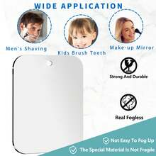 Anti-Fog Shower Mirror, Shaving Mirror, Wall-Mountable, Frameless Portable Travel/Camping Mirror, Shatterproof Handheld Storage Cabinet Shaving Mirror, Makeup Mirror, Plastic Material, Anti-Fog Bathroom Mirror - Multicolor - View 5