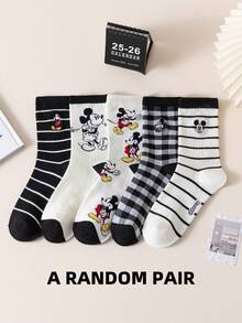 Disney 5/1 Pair Authentic Embroidered Mickey Mouse New Year Gift Socks, Cartoon Christmas Embroidered Socks, New Year Animated Socks For Men, Novelty And Interesting Socks - Multicolor - View 12