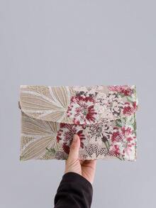 亮片刺绣花卉信封手拿包，女士时尚亮片拼接手提包，派对晚宴包，随机裁剪，适合女性，适合派对、婚礼、盛大晚宴，完美搭配节日派对礼服、晚礼服和亮片连衣裙。 - 彩色 - 查看 4