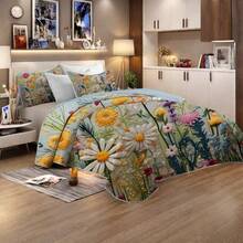 3 Pieces Full/Queen/King Size Quilt Set, Machine Washable, Lightweight Bedding Coverlet, Brushed Microfiber Quilt Cover, Warm Quilted Blanket Bedding Sets With Pillow Shams, Modern Style Thin Comforter, 2 Pieces Twin Quilt Set - 霧霾藍 - 查看 9