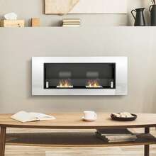 HOMCOM Outdoor Fireplace - Silver - View 6