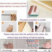 30PCS 3D Wall Panels Peel And Stick Faux Brick Wallpaper Pink Self Adhesive Foam Brick Paneling Faux Stone Wall Panels 30PCS, Pink - 11件套裝 + 黑色 - 查看 6