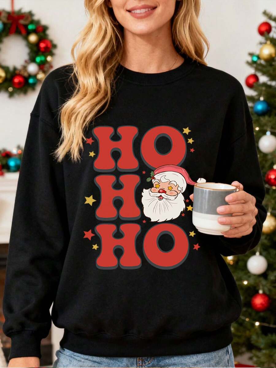 Blusa de sudor para mujer con estampado de galletas rosadas "Tis The Season", ideal para fiestas de Navidad y regalo para ella, estilo festivo y cómodo, perfecta para ocasiones navideñas y uso diario. - Negro - Ver 1