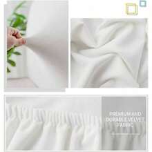 - Funda para cabecero de cama tamao, funda elstica para cabecero de cama, funda protectora de terciopelo a prueba de polvo para cabecero tapizado blanco, para cabecero 59 - 67 - Cabecero tamaño King (79"-86") + Blanco - Ver 4