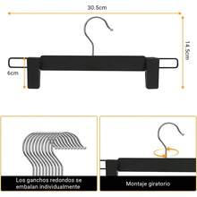 CASAMIEL 30 PCS Perchas para Pantalones, Perchas de 30.5cm con Clips Antideslizantes y Ajustables, Ganchos de Metal para Ropa, Bufanda, Pantalones y Faldas - 1 - Ver 1