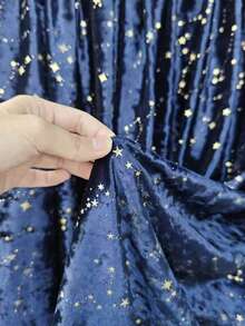 1pc Soft Stretchy Velvet Fabric - Blue, Star Pattern Design, Pre-Cut Size: 0.5 /1/2/3yards, Suitable For DIY Crafts, Tablecloths, Sofas, Toys, Curtains, Backdrops - Royal Blue - View 4