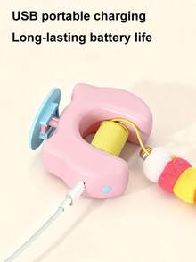 This Interactive Cat Toy Can Move The Ball Up And Down Automatically Without Manual Operation, Stimulating The Cat's Hunting Instinct. Made Of Durable Plastic, USB Rechargeable, And Easy To Install.