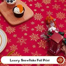 Kitchen Tablecloth - Red - Gold + 304.8 X 152.4 cm (Rectangular) - View 4