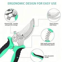 Professional Grade Stainless Steel Pruning Shears With Ergonomic Non-Slip Handles And Precision Ground Blades - 30% Easier Gardening Operations, Suitable For Tree Branches, Flowers - Modern Design, Battery-Free, For Efficient Gardening (Color Randomly Shipped) - Multicolor - View 6