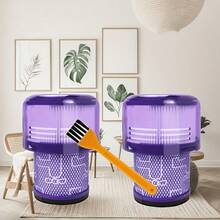 2pcs +1pc HEPA Filter For V11 V15 SV14 Cyclone Animal Absolute Total Clean Cordless Vacuum Cleaner Replacement - Purple - View 1