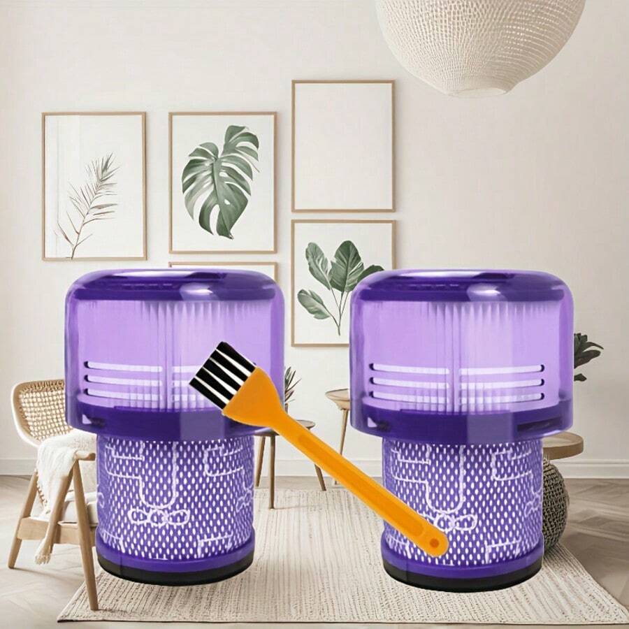 2pcs +1pc HEPA Filter For V11 V15 SV14 Cyclone Animal Absolute Total Clean Cordless Vacuum Cleaner Replacement - Purple - View 1