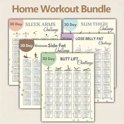30-Day Wall Exercise Challenge: Quick Home Workout & Body Shaping, Waterproof Pilates Fitness Guide, 11X14" Unframed