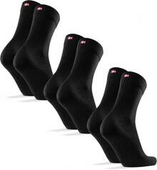DANISH ENDURANCE Calcetines de Lana Merino Ligera, Calcetas Clásicas de Vestir, Corte Ejecutivo, 3 Pack - Negro - - Ver 9