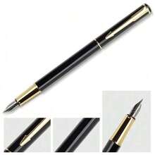 Executive Fountain Pen With Metallic Finish - Contemporary Stylus In Elegant Gift Box For Corporate Gifting & Professionals (No Ink Included, Random Color Selection)