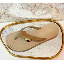 Women's Oval Pendant Beach Flip-Flops, Ibizza Braided Sandals, Summer Tropical Flip-Flops, Comfortable Beach Sandals. - MẶT DÂY CHUYỀN BREEZE CÁT - Xem 3