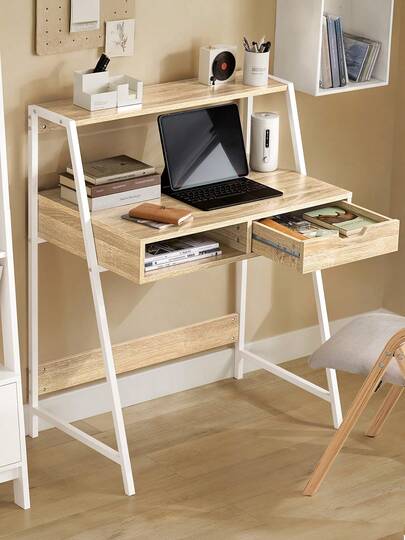 SoBuy FWT63 N, Home Office Tafel Bureau Computer Workstation Storage Shelf