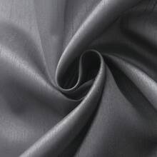 2 Panels Rod Pocket Faux Silk Semi-Sheer Curtains For Living Room Bedroom - 灰色 - 查看 6