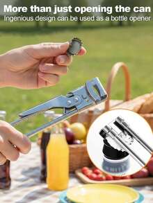 可调节不锈钢开罐器，2026新款多功能不锈钢伸缩开罐器，适合手劲较弱者使用的罐盖开罐器，罐盖夹持器，瓶盖开瓶器，厨房配件，适合老年人，厨房小工具，可调节瓶盖夹持垫和齿轮 - 彩色 - 查看 7