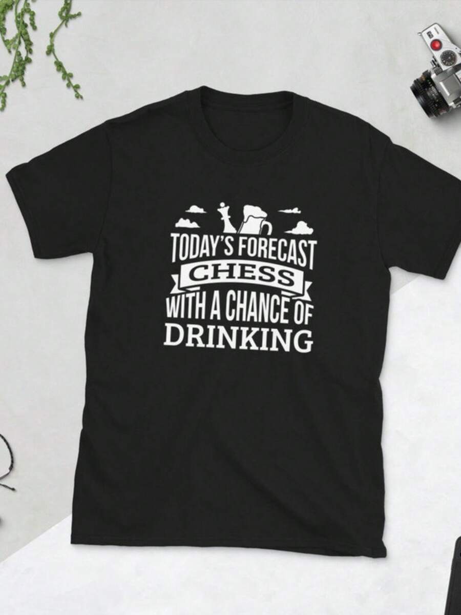 Today's Forecast Chess With A Chance Of Drinking Funny Gift For Him Shirt, Chess Shirt - màu đen - Xem 1