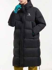 CAMEL CROWN Outdoor Down Jacket, Unisex Mid-Length Thick Warm Triple Protection Professional Down Jacket, Autumn/Winter - Phantom Black - View 4