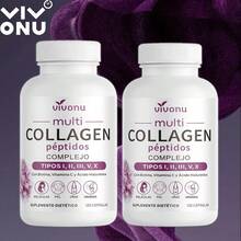 VIVONU Píldoras de colágeno compuestas para hombres y mujeres, 60 cápsulas tipo i, ii, iii, v, X | péptidos hidrolizados que contienen biotina, ácido hialurónico y complejos de vitamina C liposolubles | no modificados genéticamente, sin rellenos - 2 botellas - Ver 9