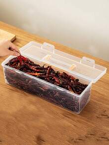1pc Kitchen Cabinet Handheld Spice Storage Box 6-In-1 Set, Plastic Airtight Seasoning Container, Condiment Organizer