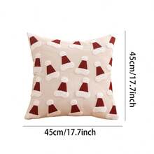 Fundas de cojín con diseño de gorro/árbol navideño: Fundas suaves y creativas para decorar fiestas navideñas en casa durante el invierno. - Burdeos - Ver 7