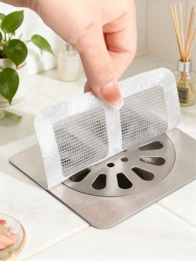 1pc Self-Adhesive Mesh Hair Catcher Drain Cover, Prevents Clogging In Shower, Bathtub, Kitchen Sink, Fits Most Drains Kitchen Items Kitchen Accessories Kitchen Tools