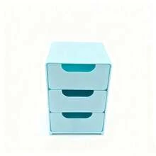 Organizador de maquillaje de plástico de 3 niveles con cajones, caja de almacenamiento multifuncional de escritorio para joyas, suministros de oficina, diseñada para escritorios o baños, caja de almacenamiento ahorradora de espacio (adecuada para uso doméstico u oficina)