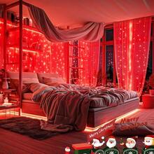 240LED 88Ft Connectable String Lights Indoor Outdoor Wire Warm White Lights Twinkle Fairy In With Timer Bedroom Classroom Wedding Tree Patio Decor - Red + 240LED - View 3
