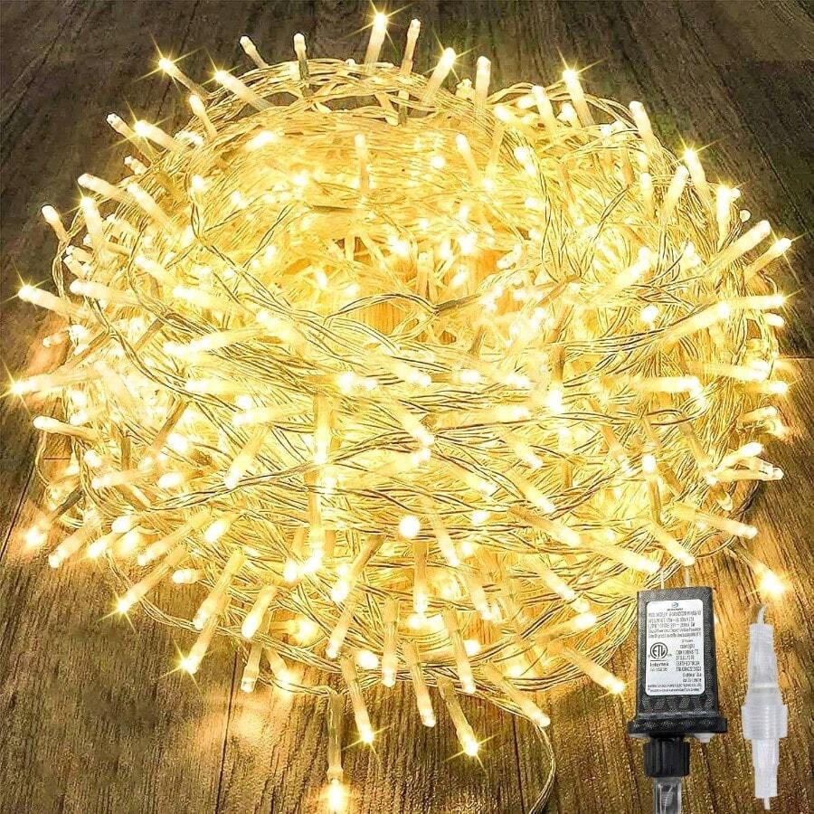 240LED 88Ft Connectable String Lights Indoor Outdoor Wire Warm White Lights Twinkle Fairy In With Timer Bedroom Classroom Wedding Tree Patio Decor - Warm White + 240LED - View 1