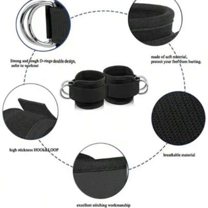 2 pzs de correas de tobillo ajustables con anillo en D para ejercicios de fuerza de piernas en el gimnasio, con hebilla y protección deportiva para abductores