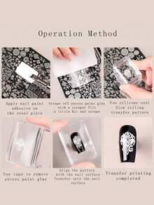1pc Wipeable Square Silicone Stamp With Scraper Big & Small High Transparency Multi-Functional Transfer Steel Plate Nail Art Tool - Suitable For Beauty Salon And Personal Use, Salon Equipment, Compact Design, Smooth Surface, DIY Manicure - Clear - View 7