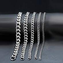 1pc Stainless Steel Casual, Party, Daily, Street Style Bracelet For Men, Minimalist European & American Hip-Hop Vibe - Silver - View 2