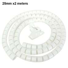 2 Meter 8-25mm Cable Spiral Wrap Tidy Cord Wire Banding Loom Storage Organizer PE TV Wire Winding Tube Wire Sleeves