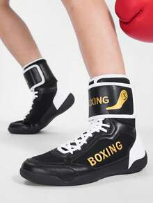 TACHUAN Professional Wrestling Shoes, Men's High-Top Combat Boxing Shoes, Training Shoes, Kickboxing Boots, Fitness Martial Arts Shoes